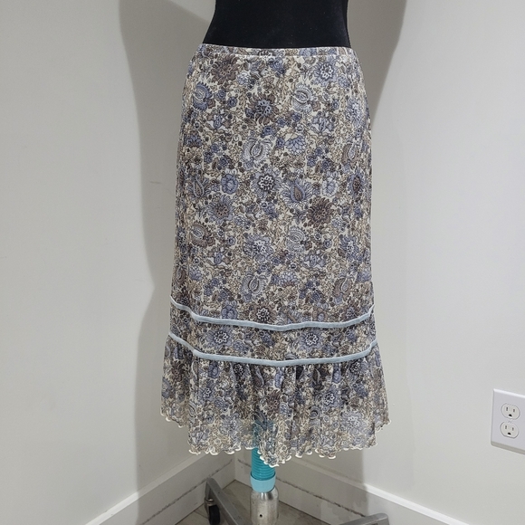 Mexx Dresses & Skirts - Mexx Floral Midi Skirt in Blue, Brown, Cream